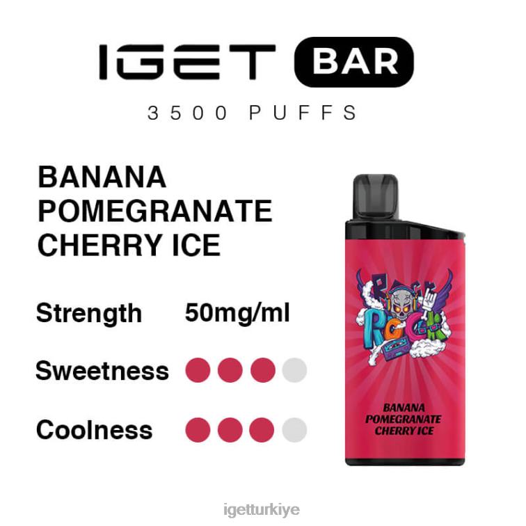 Discount Vapes 60628295 IGET  bar 3500 puf muz nar kiraz dondurma