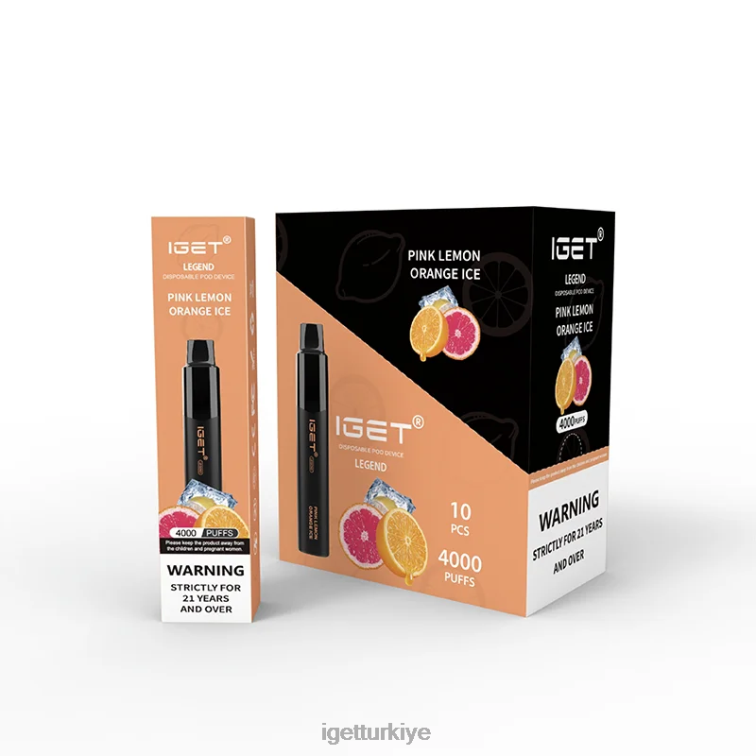 Eshop 60628321 IGET  legend 4000 puf pembe limon portakallı buz