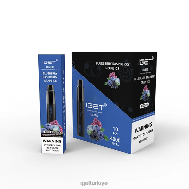 Vapes Wholesale 60628348 IGET  legend 4000 puf yaban mersini ahududu üzüm buz