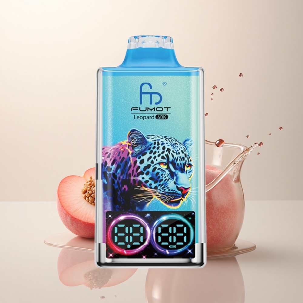 Fumot Leopard 40K Puffs Şeftali Çilek 5% Nikotin 700mAh Çift Mesh