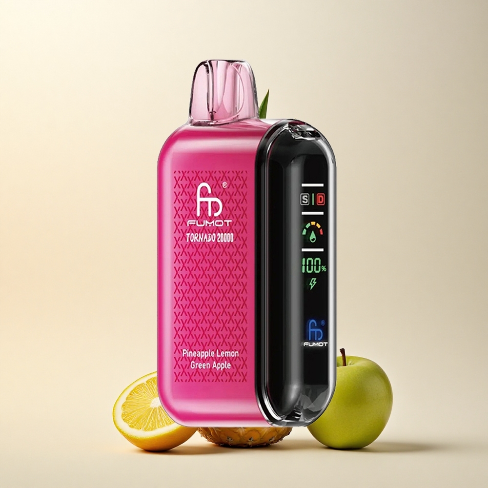 Fumot Tornado 20000 Puffs Ananas Limon Yeşil Elma Dual Mesh Coil 850mAh