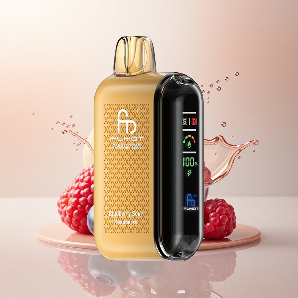 Fumot Tornado 20000 Puffs Yaban Mersini Ekşi Ahududu 850mAh Akıllı Ekran