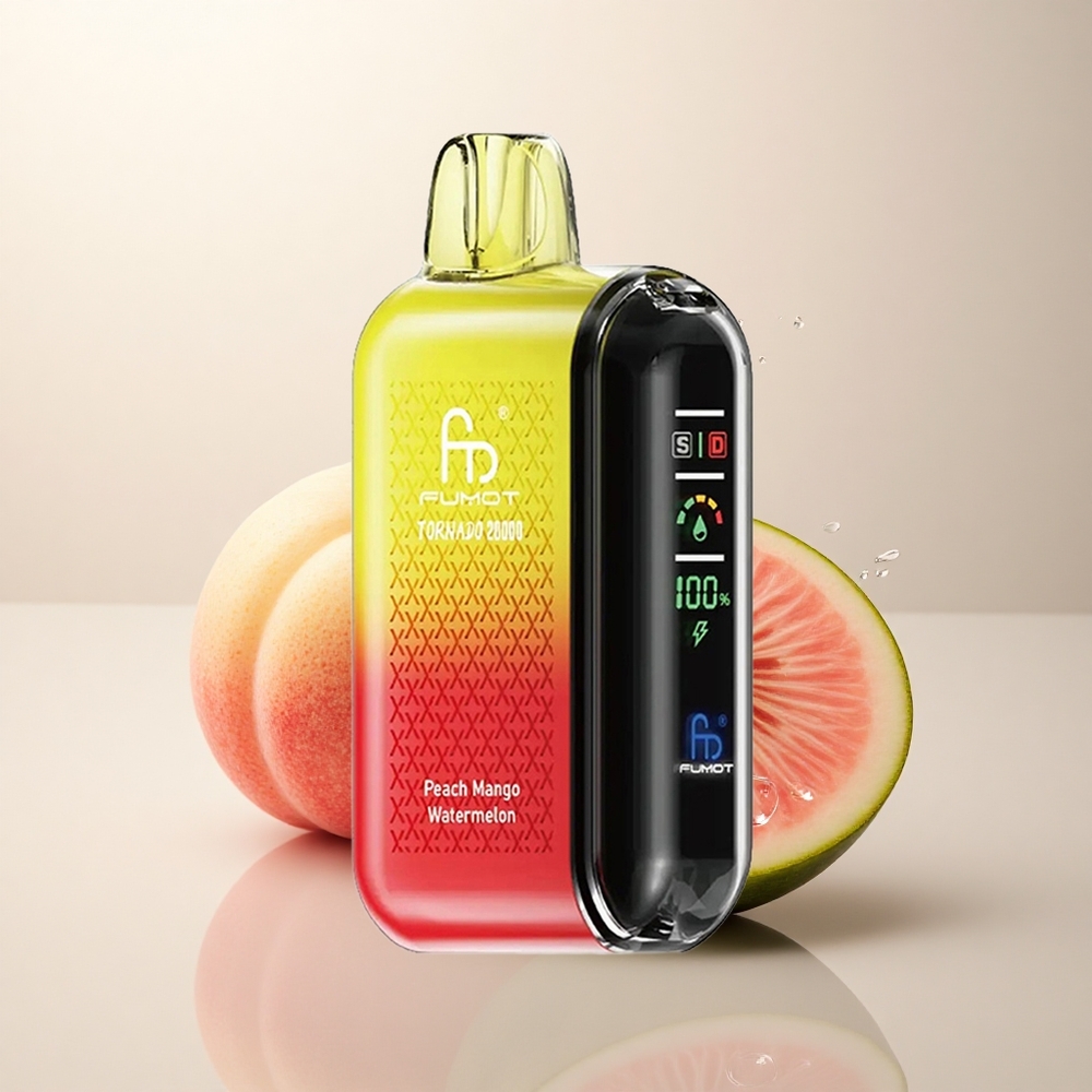 Fumot Tornado 20000 Puffs Şeftali Mango Karpuz 850mAh Dual Mesh Coil