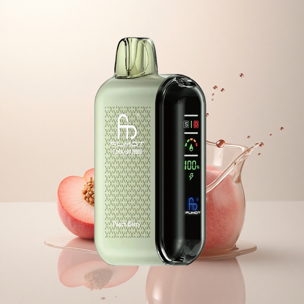 Fumot Tornado 20000 Puffs Şeftali Çilek Dual Mesh Coil 850mAh