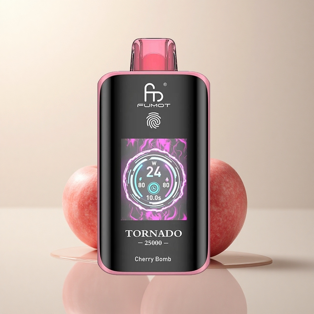 Fumot Tornado 25000 Puffs Kiraz Bombası HD Ekran 700mAh 20ml Nikotin
