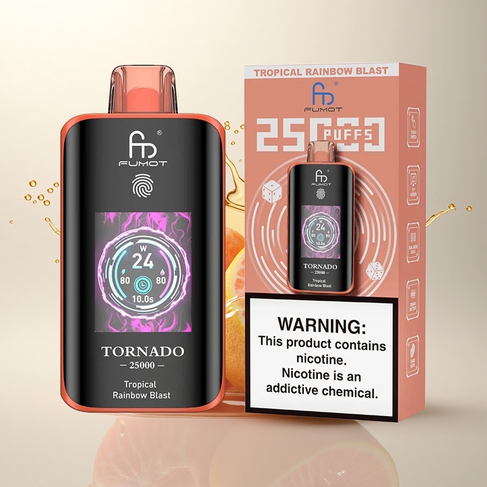 Fumot Tornado 25000 Puffs Tropik Gökkuşağı Patlaması - 700mAh - %5 Nikotin