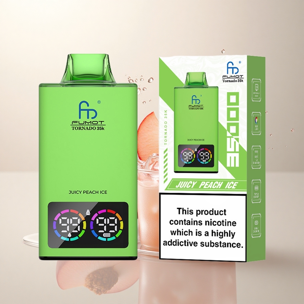Fumot Tornado 35000 Puffs Sulu Şeftali Buz Dual Mesh ve 700 mAh