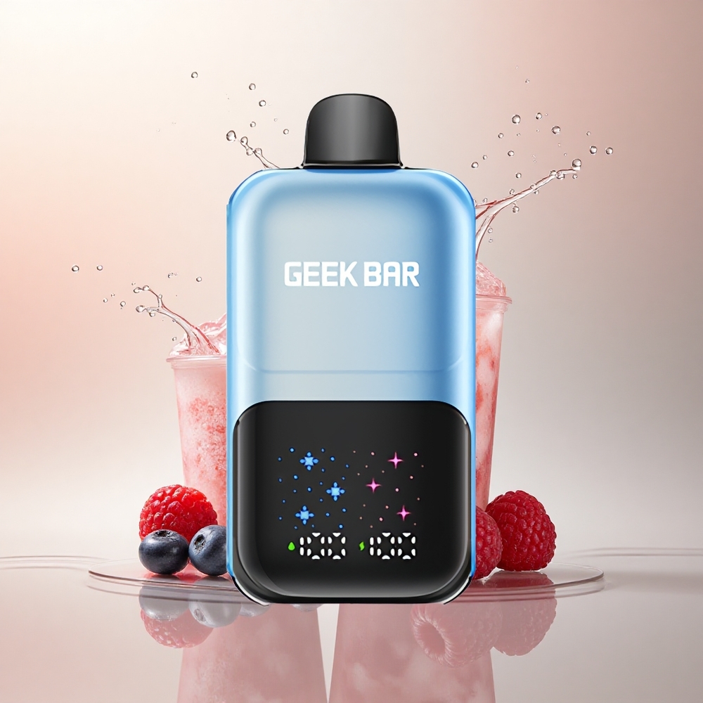 GEEK BAR 2GO 20ml 50000 Puffs Yaban Mersini Ahududu Buz - 20mL Çift Hazneli, 5% Nikotin, Şarj Edilebilir