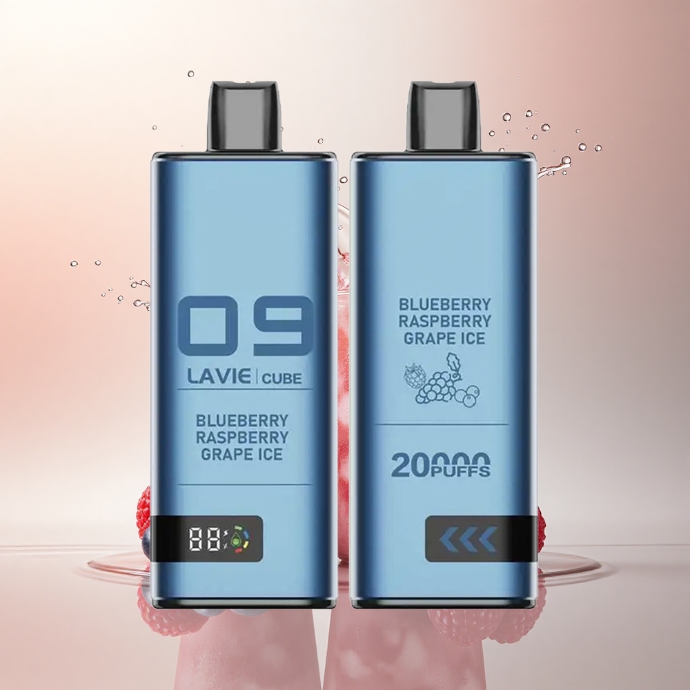 Lavie Cube 20000 Puffs Yaban Mersini Ahududu Üzüm Buz 5% Nikotin 600mAh
